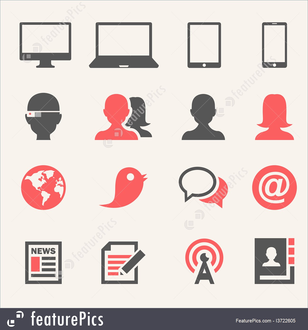 1300x1392 Business Graphics Gadgets Icon Set