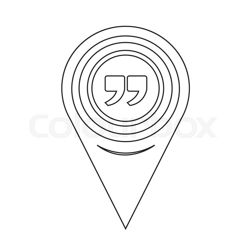 800x800 Map Pointer Quote Sign Icon Stock Vector Colourbox