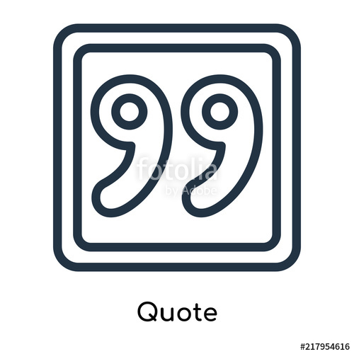 500x500 Quote Icon Vector Isolated On White Background, Quote Sign Line