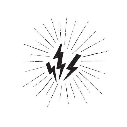 490x490 Lightning Bolt Set Grunge Strike Icon Power Sign Thunderbolt