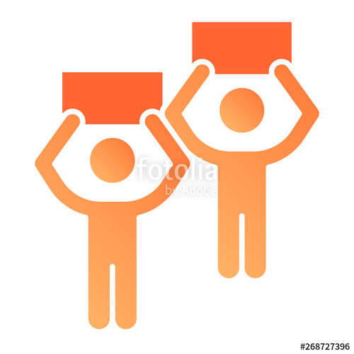 500x500 Protesters Flat Icon People With Banners Color Icons In Trendy