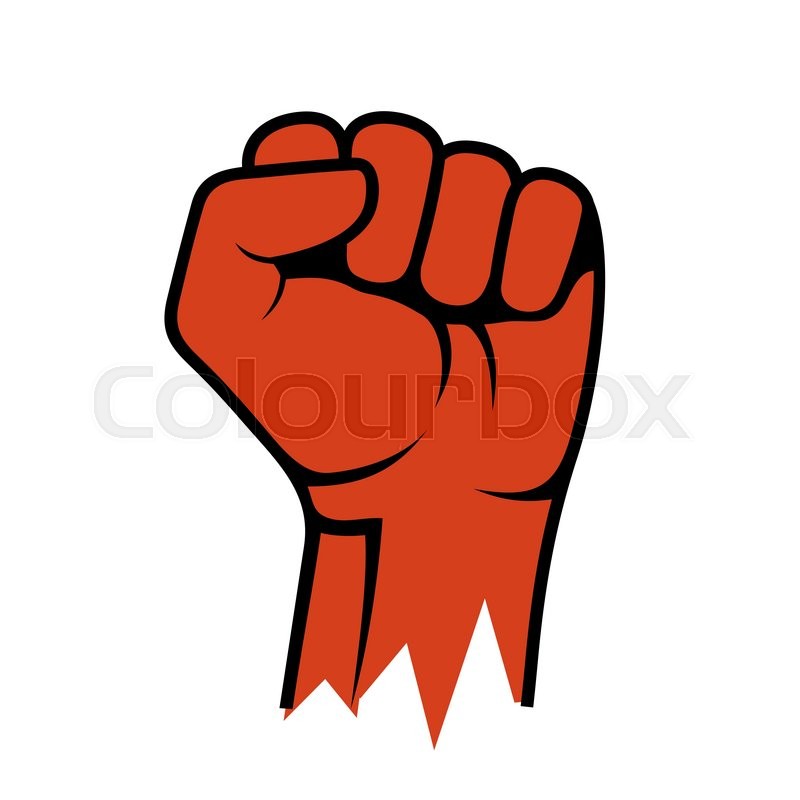 800x800 Raised Fist Icon Hand Protest Strike Stock Vector Colourbox