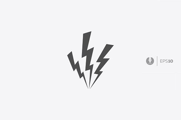 580x386 Vector Thunder Flat Design Icon