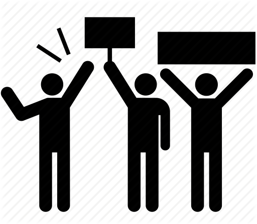 512x447 Demonstration, Demonstrator, Man, People, Person, Protest, Strike Icon