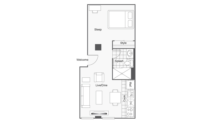 753x424 Studio Bath Apartment In Saint Louis Mo Icon Student Spaces