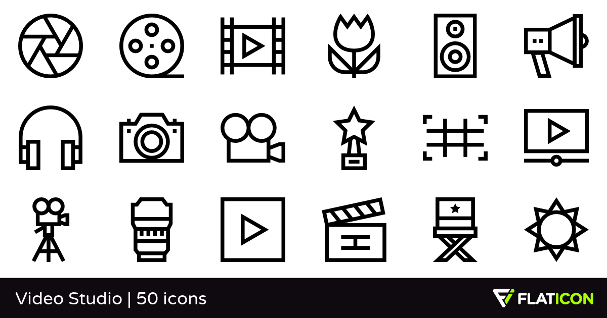 1200x630 Video Studio Free Icons