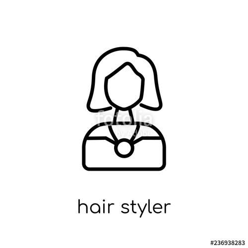 500x500 Hair Styler Icon Trendy Modern Flat Linear Vector Hair Styler