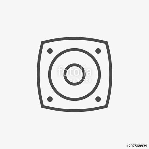 500x500 Speaker Line Vector Icon Subwoofer Stock Image And Royalty Free