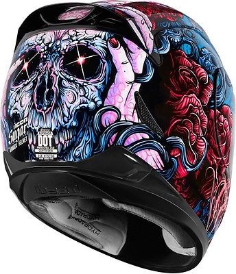 344x400 Icon Airmada Sugar Flower Skull Womens Motorcycle Biker Full