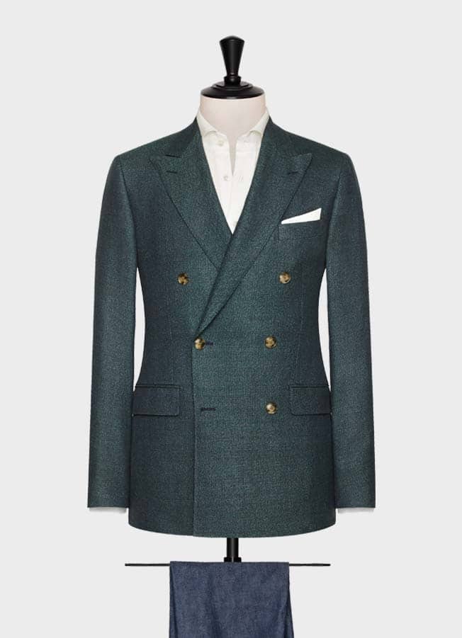 652x901 Petrol Linen Cotton Moulin Hopsack Jacket