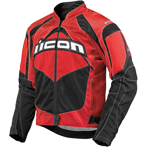 495x495 Moto Jacket Jacket Icon Technical Fabric Summer Contra Black Red