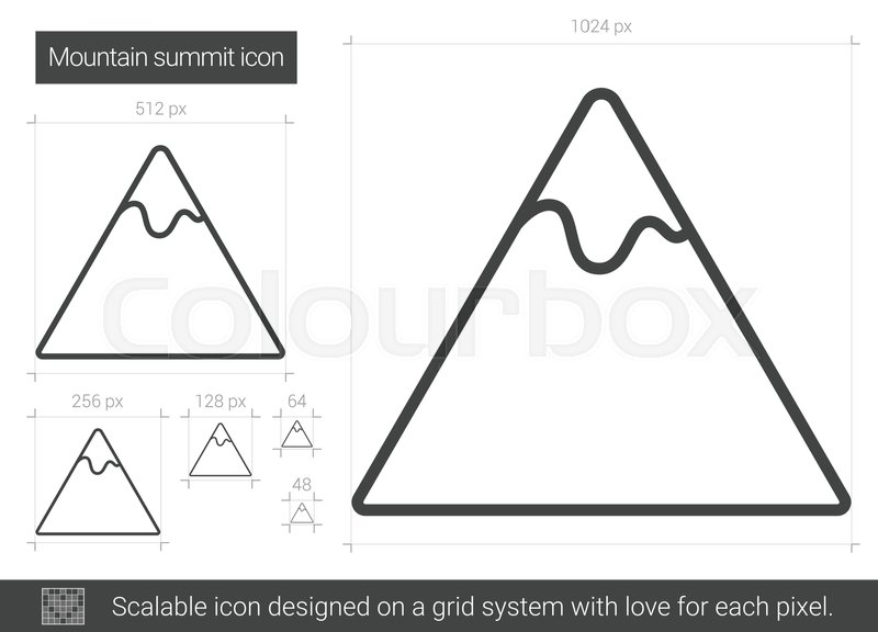 800x576 Mountain Summit Vector Line Icon Stock Vector Colourbox