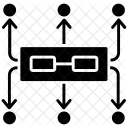 256x256 Supply Chain Network Icon Of Glyph Style