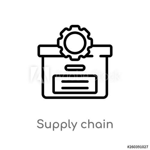 500x500 Outline Supply Chain Vector Icon Isolated Black Simple Line