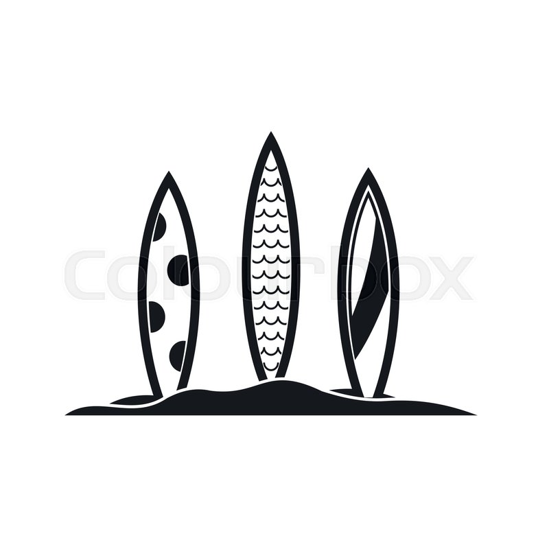 800x800 Surfboards On The Beach Icon In Simple Stock Vector Colourbox