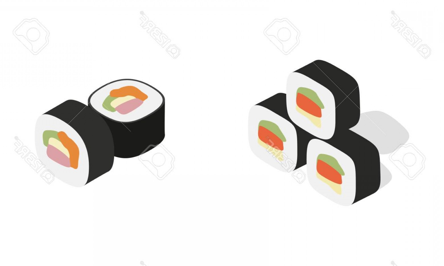 Photostock Vector Sushi Icon Set Isometric Set Of Sushi Vector 1560x936 Photostock Vector Sushi Icon Set Isometric Set Of Sushi Vector