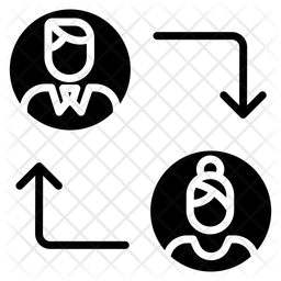 256x256 Swap Employee Icon Of Glyph Style