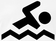 190x139 Swimming Sign Symbol Icon Swim Beach Dive Gift Men's Premium T