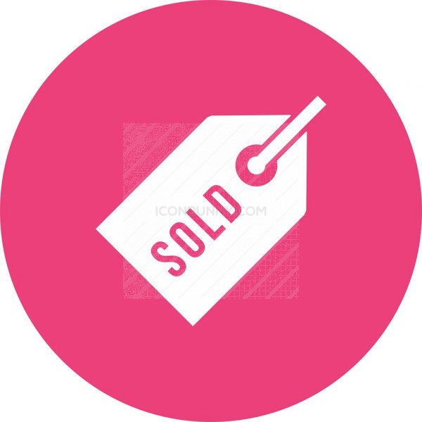 600x600 Sold Tag Flat Round Icon