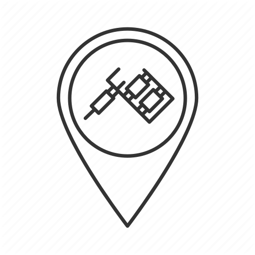 512x512 Geolocation, Location, Navigator, Piercing, Pin, Pointer, Tattoo Icon