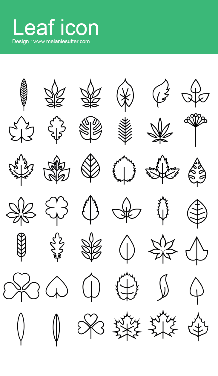 730x1260 Leaf Icon Collection On Behance Tattoos Icon Tattoo, Doodle