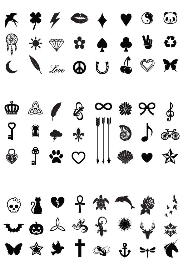586x864 Mini Black Temporary Tattoos Icon Tattoos Tatt Me Temporary