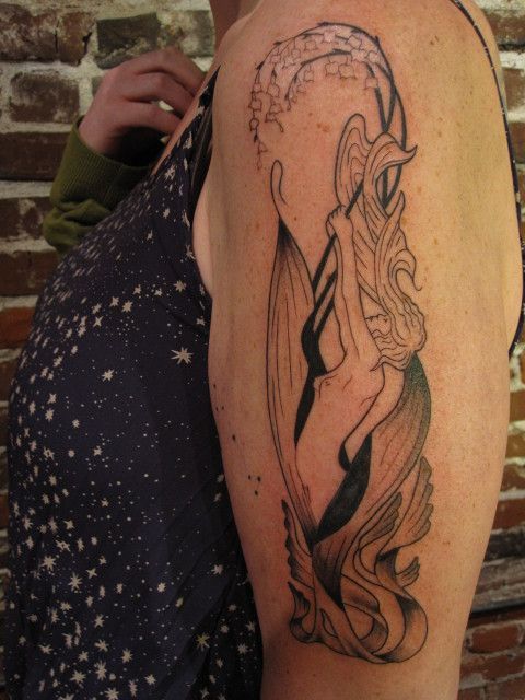 480x640 Nouveau Lady With Lily Of The Valley Lisa Maurine Of Icon Tattoo