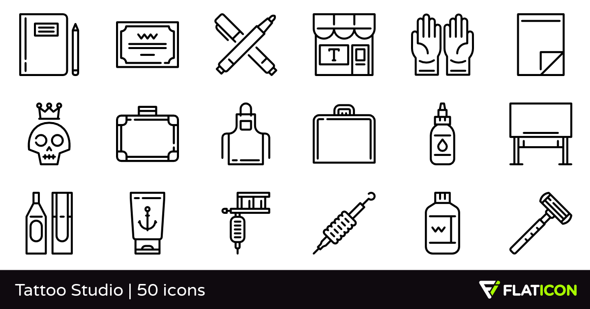 1200x630 Tattoo Studio Free Icons