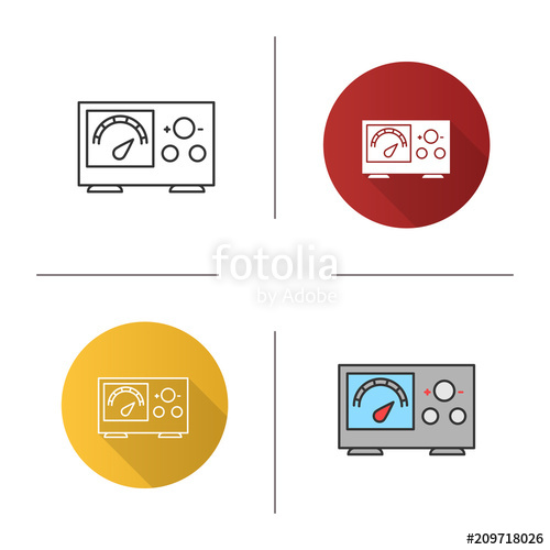 500x500 Tattoo Power Supply With Voltage Meter Icon Stock Image