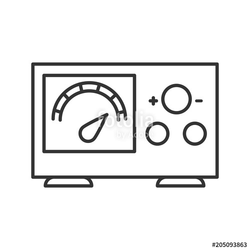 500x500 Tattoo Power Supply With Voltage Meter Linear Icon Stock Image