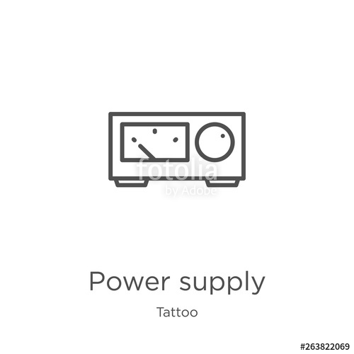 500x500 Power Supply Icon Vector From Tattoo Collection Thin Line Power