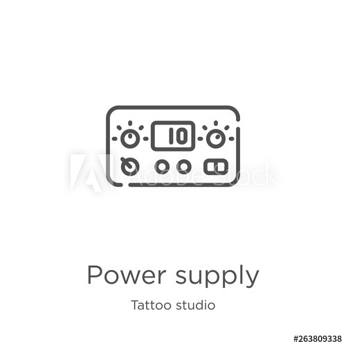 500x500 Power Supply Icon Vector From Tattoo Studio Collection Thin Line