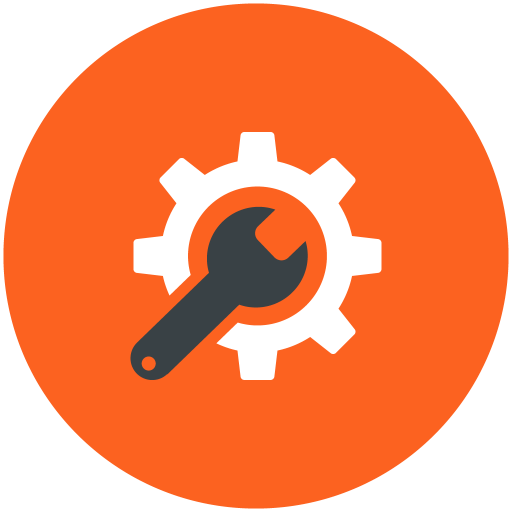 512x512 Technical, Support, Config, Configure, Tools, Orange Icon Free