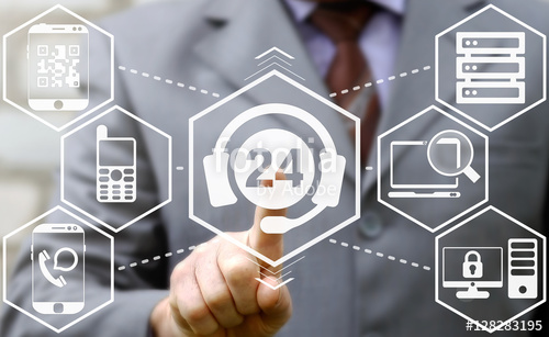 500x307 Businessman Presses Headset Technical Support Icon