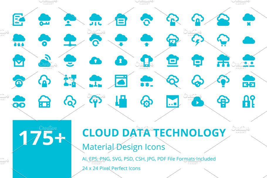 910x607 Cloud Data Technology Icons