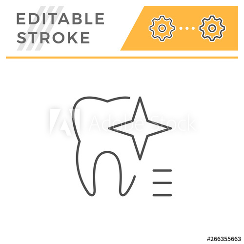 500x500 Teeth Whitening Editable Stroke Line Icon
