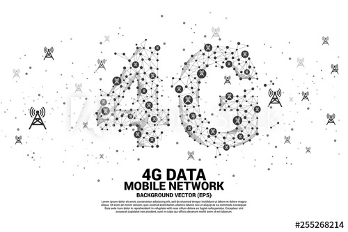 500x334 Vector Polygon Dot Connect Line Shaped Mobile Network