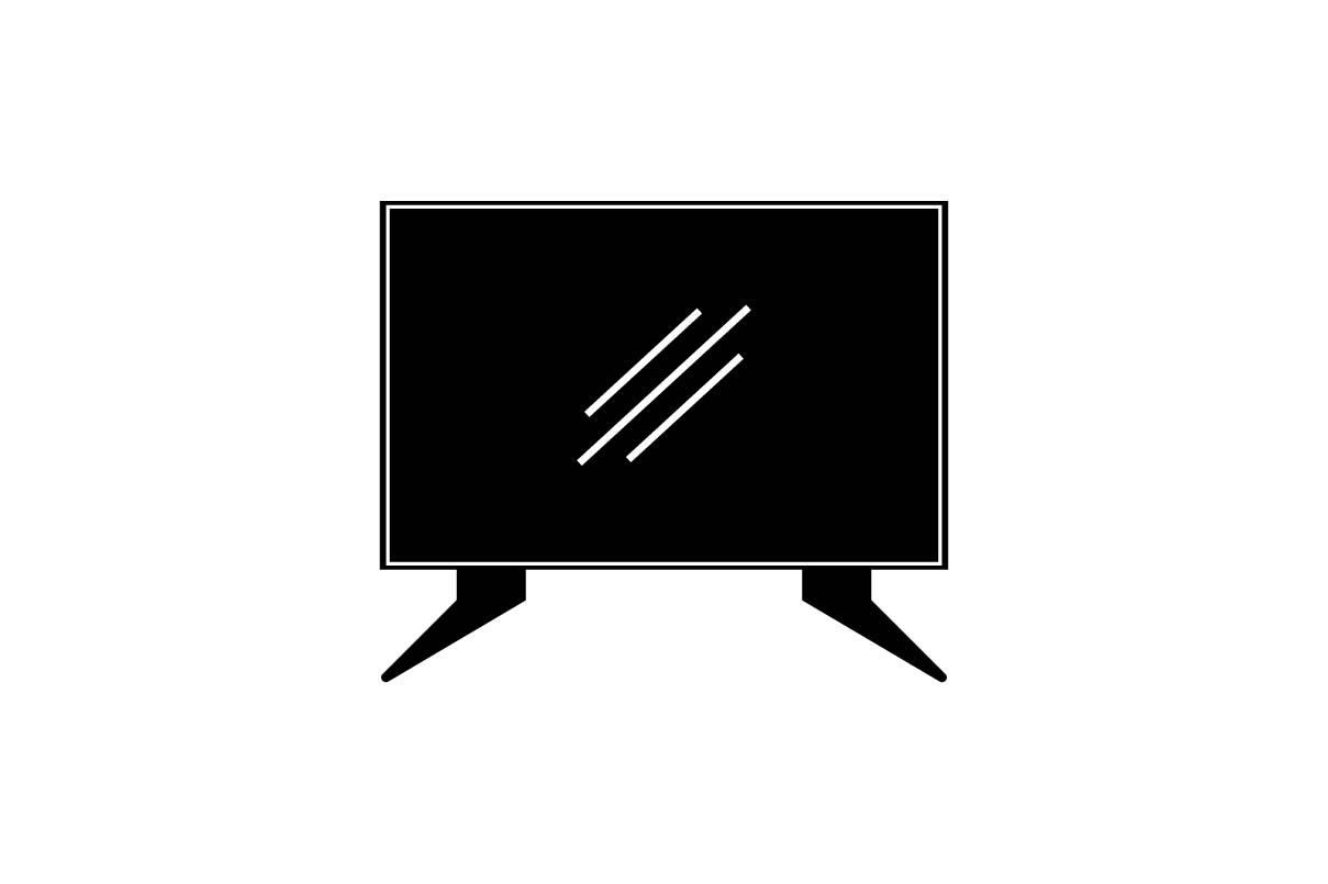 1209x805 Television, Tv Monochrome Icon Vector Graphic