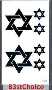 175x300 Small Fresh Hexagram Fahion Icon Symbol Temporary Tattoo