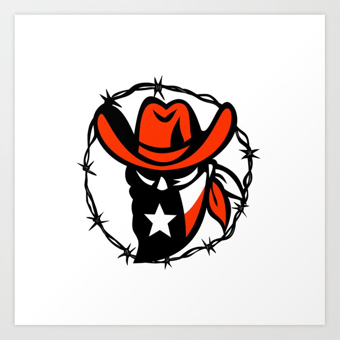 700x700 Texan Outlaw Texas Flag Barb Wire Icon Art Print