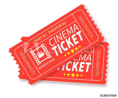 500x417 Two Red Vector Designed Cinema Tickets Cinema, Theater, Concert