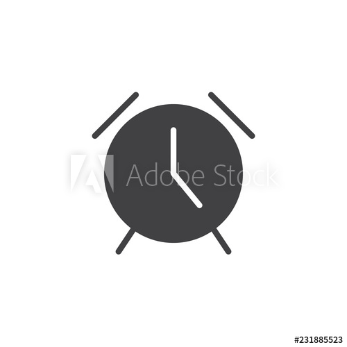 500x500 Alarm Clock Vector Icon Filled Flat Sign For Mobile Concept