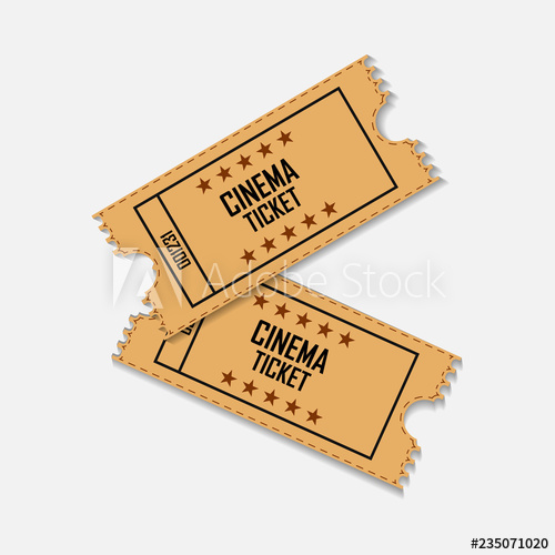 500x500 Vector Movie Ticket Icon Ticket Cinema In Retro Style Layers