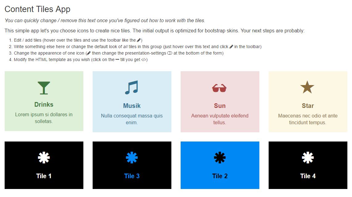 1140x639 Tiles With Icons For Bootstrap