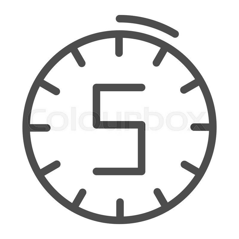 800x800 Five Minutes Clock Line Icon Time Stock Vector Colourbox