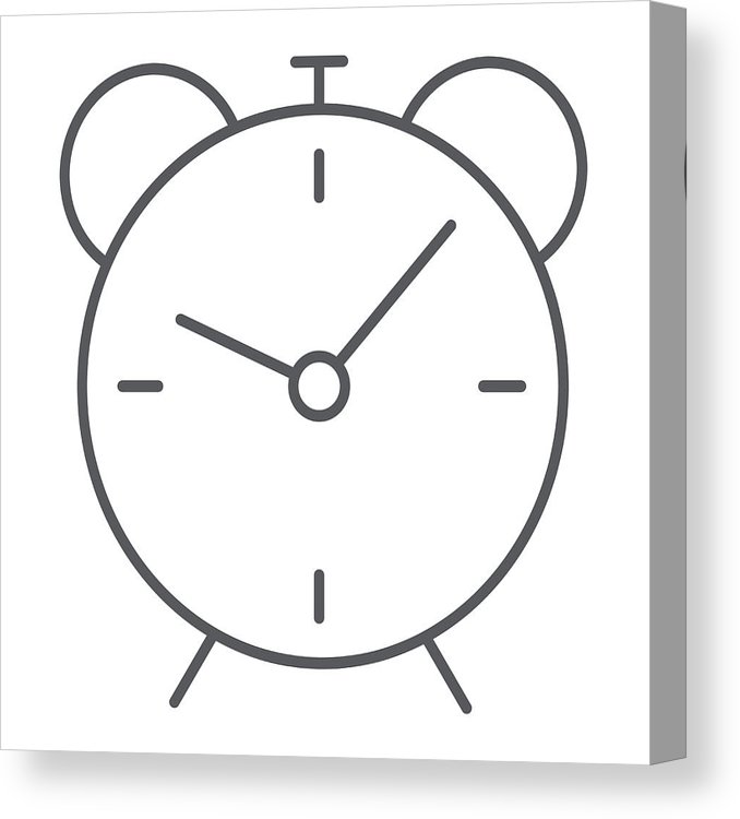 678x750 Alarm Clock Thin Line Icon, Time And Hour, Deadline Sign Vector
