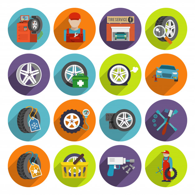 626x626 Tire Service Icon Set Vector Free Download