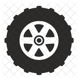 256x256 Truck Tire Icon Of Glyph Style