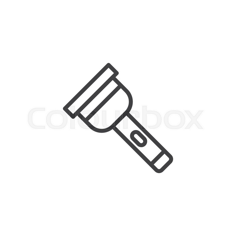 800x800 Flashlight Outline Icon Linear Style Stock Vector Colourbox