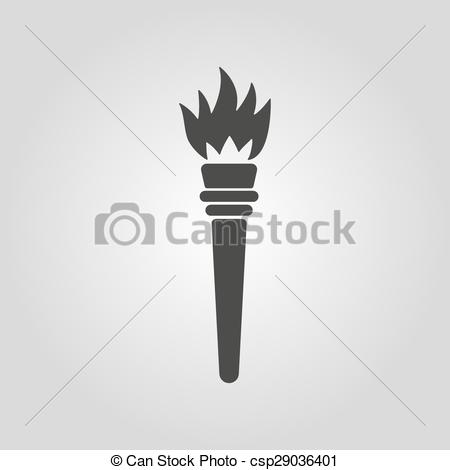 450x470 The Torch Icon Torch Symbol Flat Vector Illustration Vector